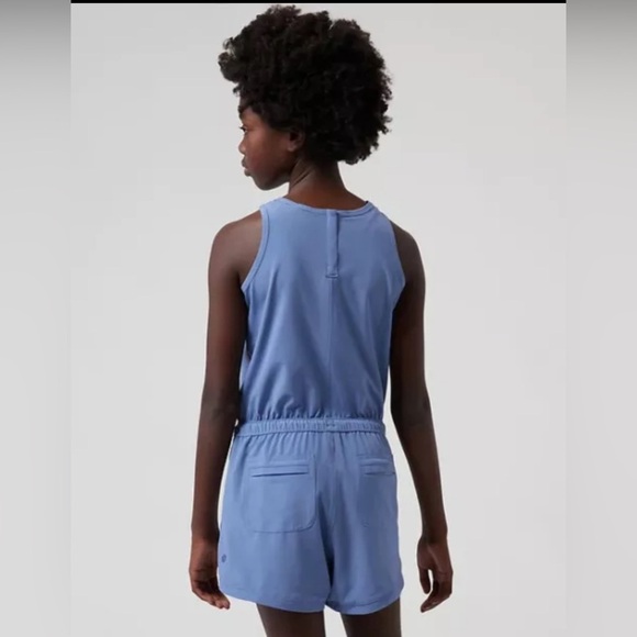 ATHLETA GIRL ON THE GO COTTAGE BLUE ROMPER SIZE XL/14 - Picture 2 of 10